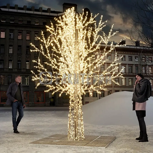 Дерево Пышное  светодиодное новогоднее золотое